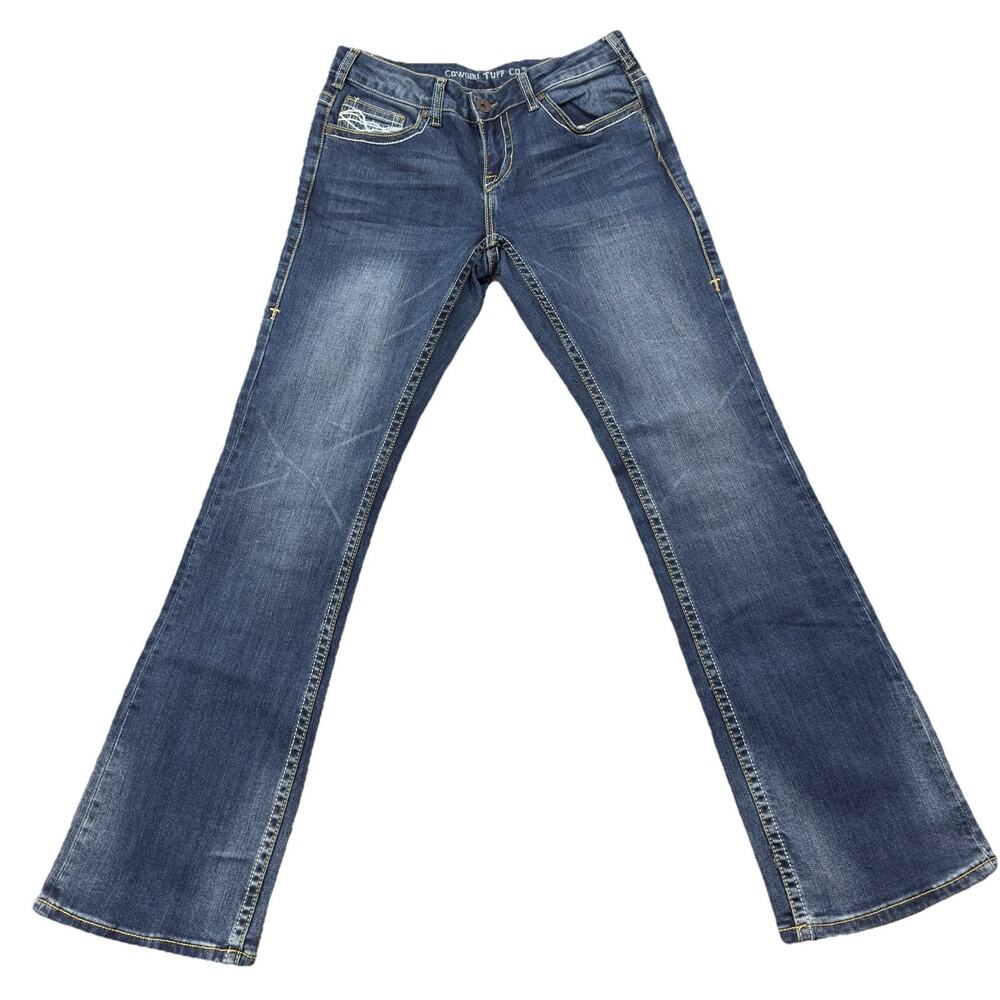Cowgirl Tuff Dont Fence Me In Bootcut Jeans Medium Wash 29R Western Riding 28x33